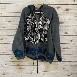 Vintage ruminahui sweater with wolf size large